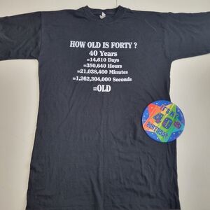 40th Birthday Shirt + Large Pin